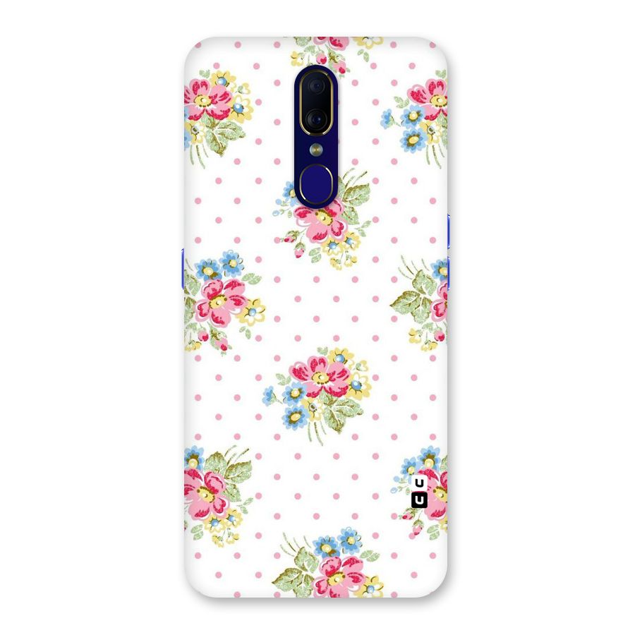 Painted Polka Floral Back Case for Oppo A9