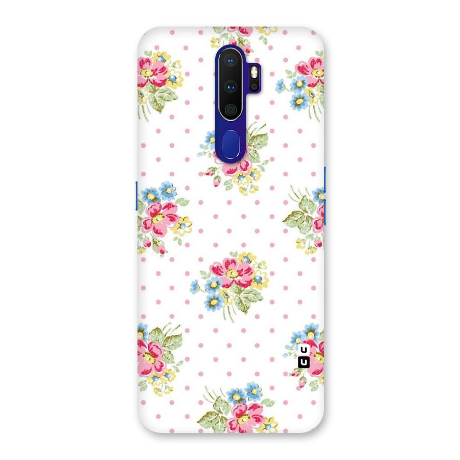 Painted Polka Floral Back Case for Oppo A9 (2020)