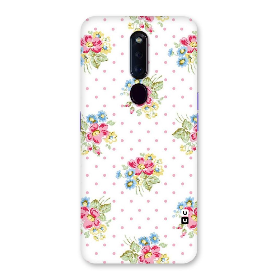 Painted Polka Floral Back Case for Oppo F11 Pro
