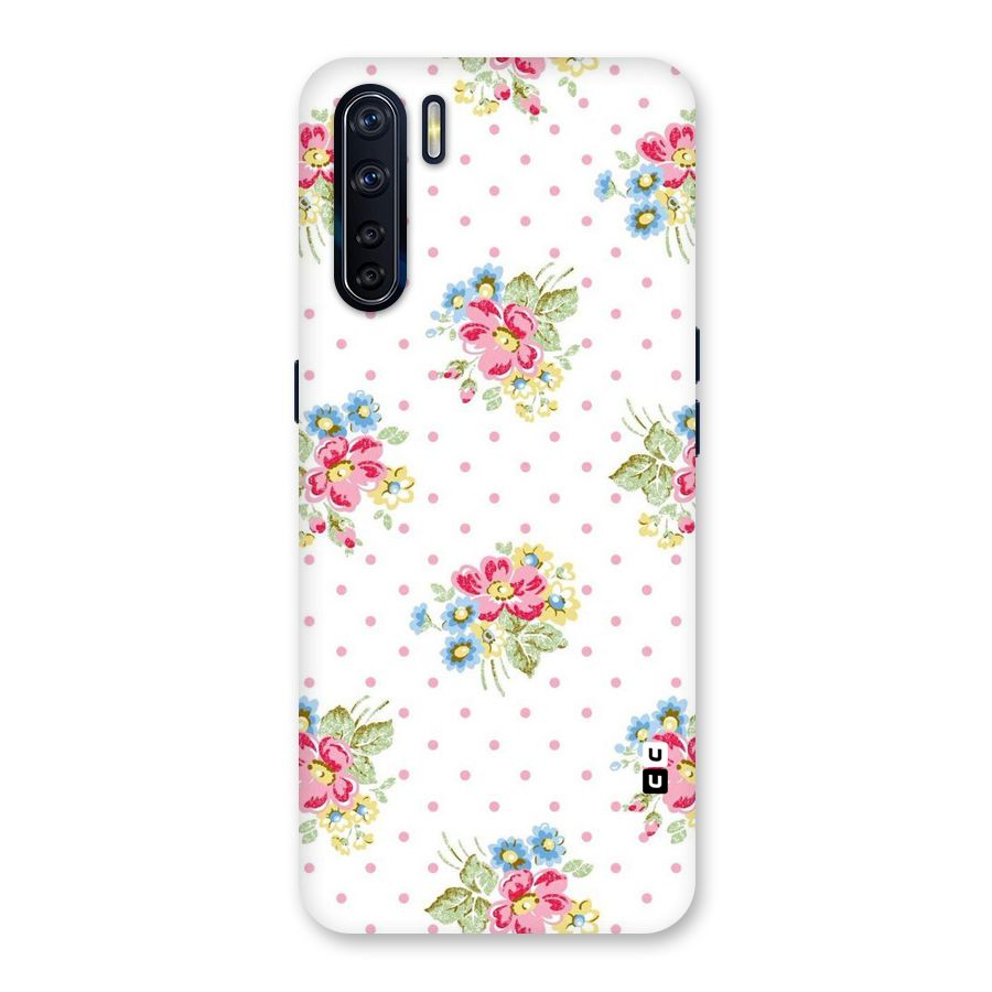 Painted Polka Floral Back Case for Oppo F15