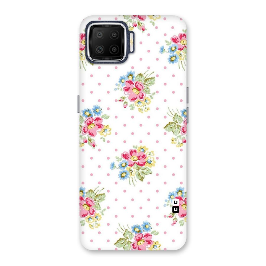 Painted Polka Floral Back Case for Oppo F17
