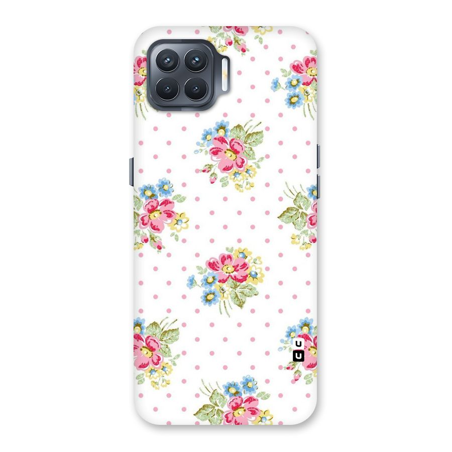 Painted Polka Floral Back Case for Oppo F17 Pro