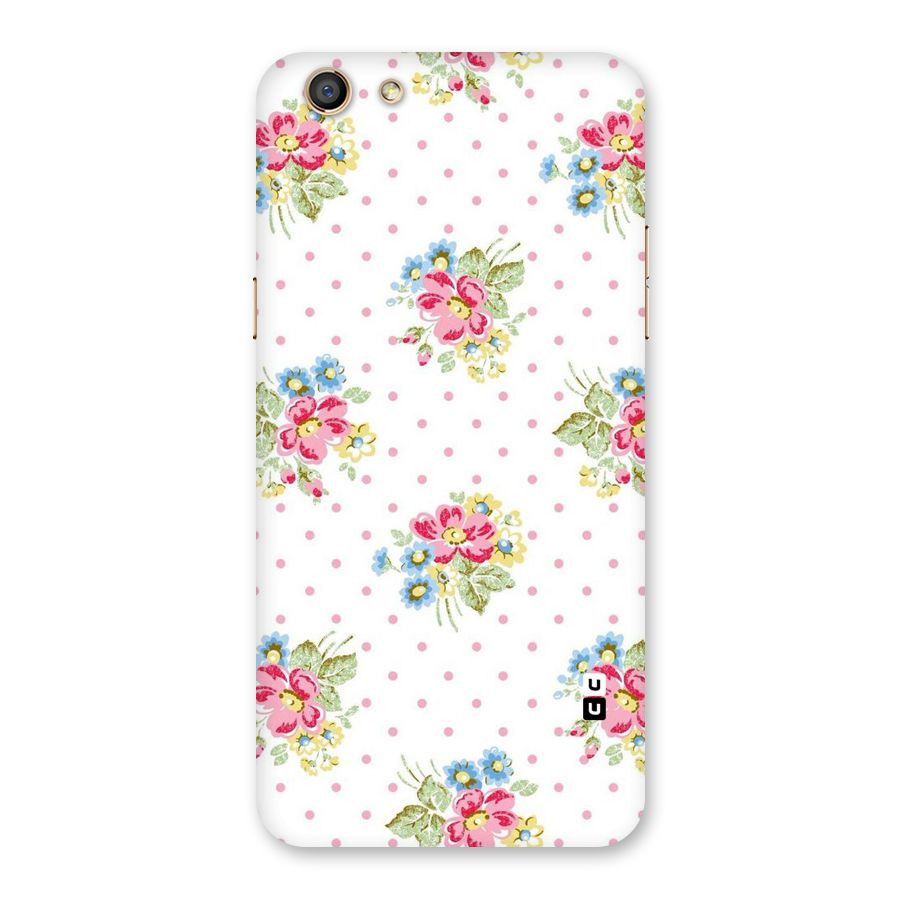 Painted Polka Floral Back Case for Oppo F3