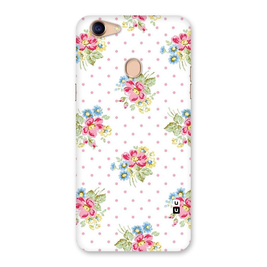 Painted Polka Floral Back Case for Oppo F5