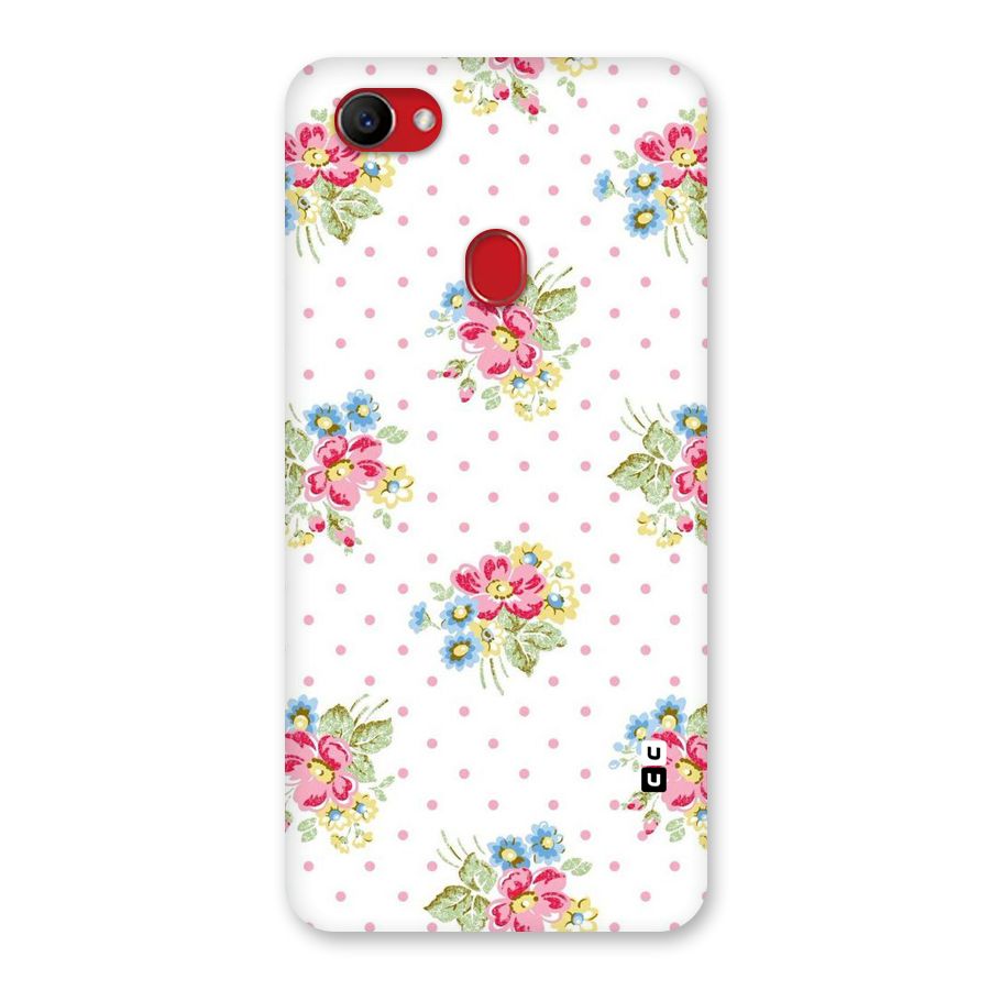 Painted Polka Floral Back Case for Oppo F7