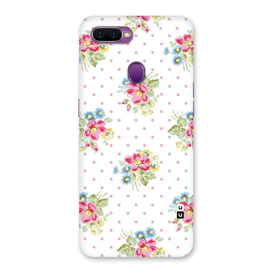 Painted Polka Floral Back Case for Oppo F9