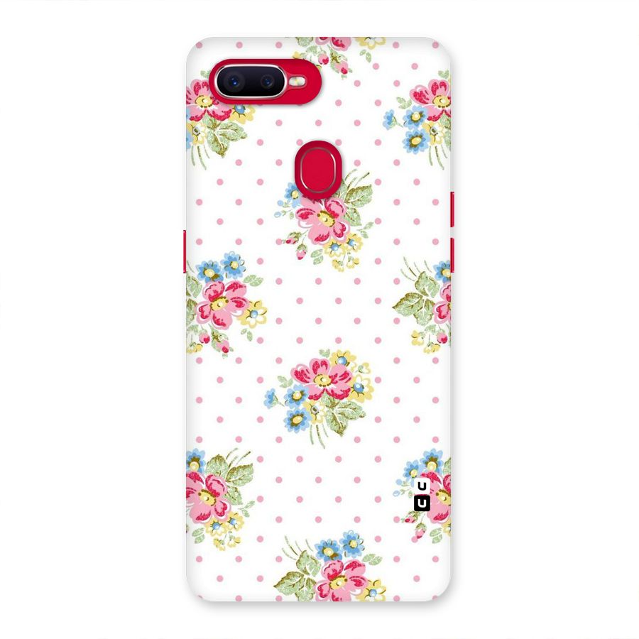 Painted Polka Floral Back Case for Oppo F9 Pro