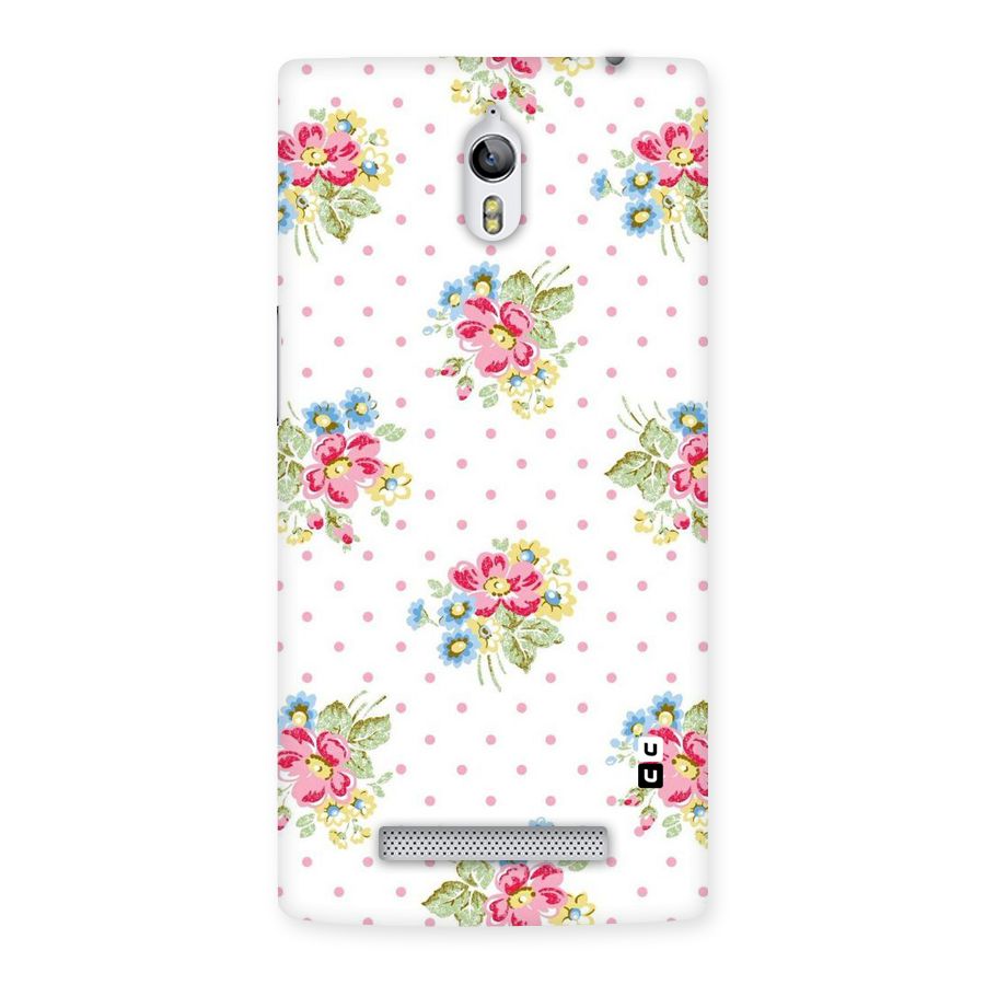 Painted Polka Floral Back Case for Oppo Find 7