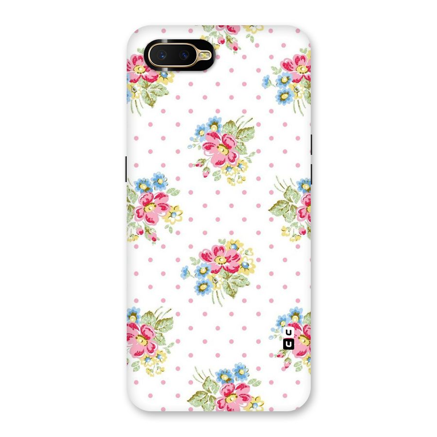 Painted Polka Floral Back Case for Oppo K1