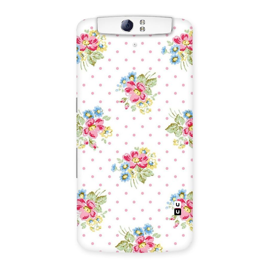 Painted Polka Floral Back Case for Oppo N1