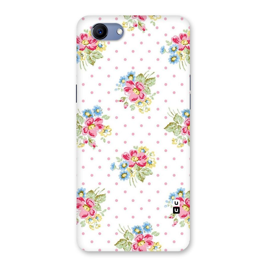 Painted Polka Floral Back Case for Oppo Realme 1