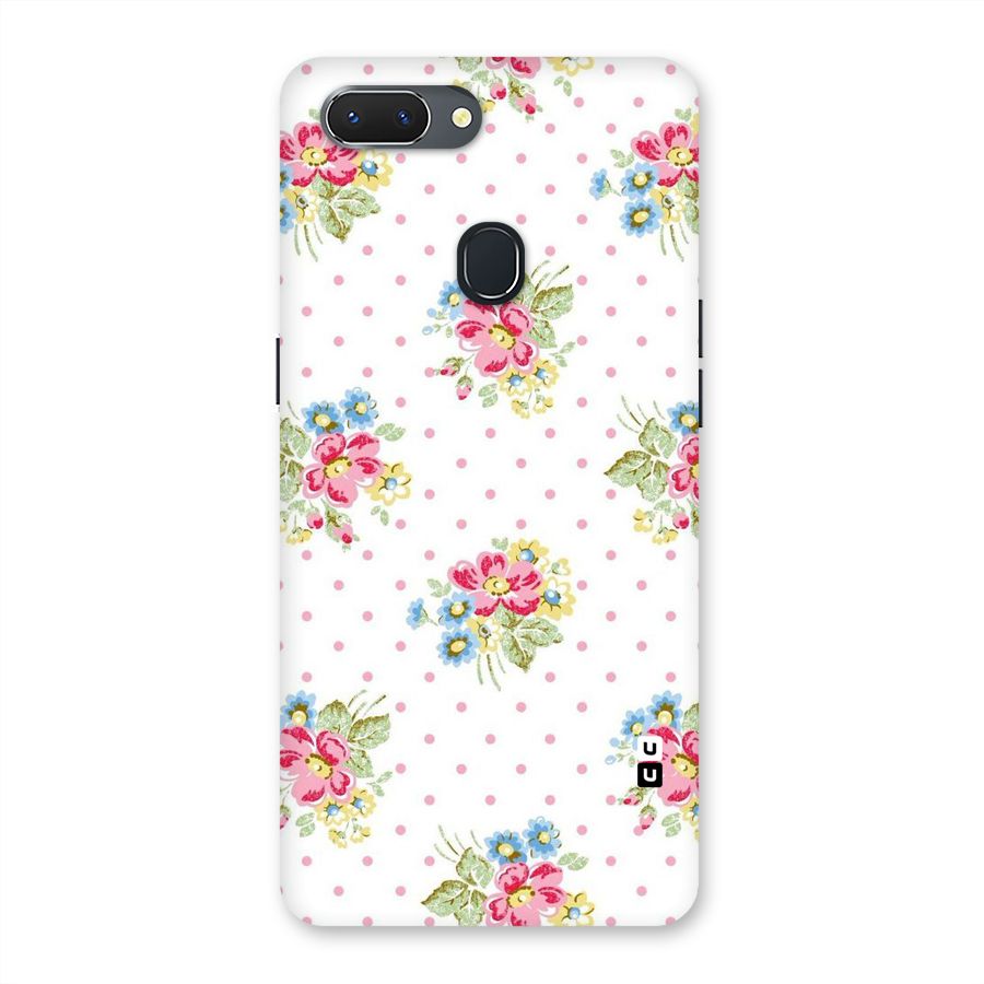 Painted Polka Floral Back Case for Oppo Realme 2