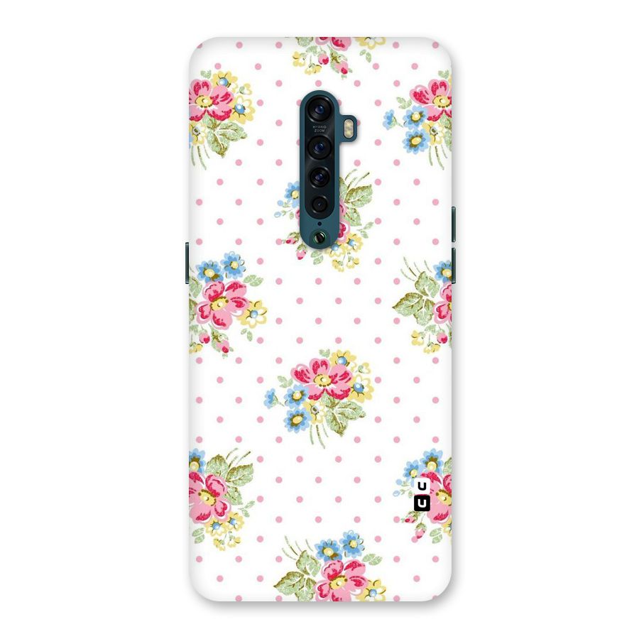 Painted Polka Floral Back Case for Oppo Reno2