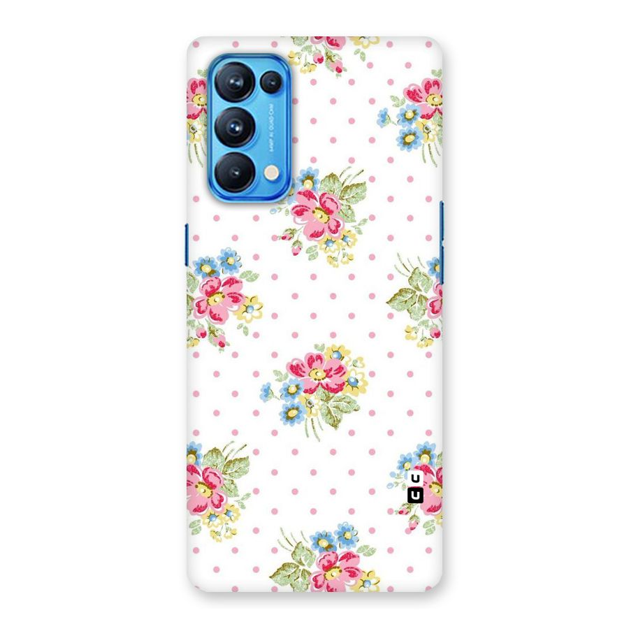 Painted Polka Floral Back Case for Oppo Reno5 Pro 5G