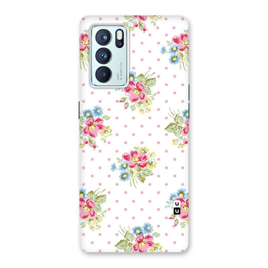 Painted Polka Floral Back Case for Oppo Reno6 Pro 5G