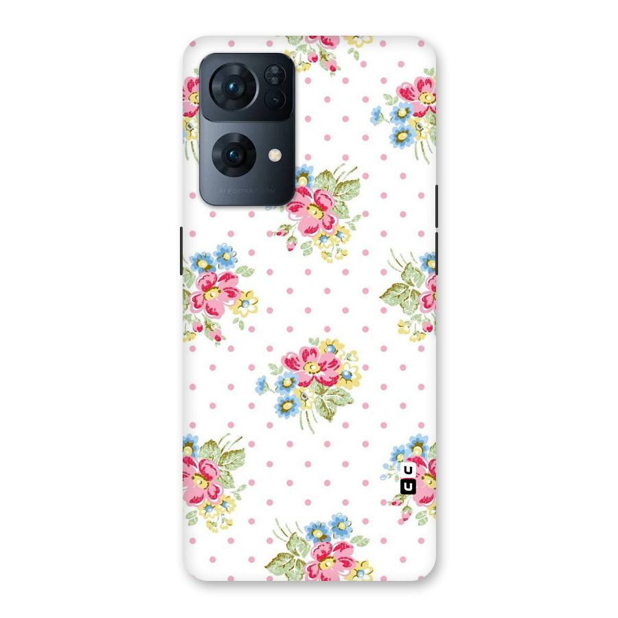 Painted Polka Floral Back Case for Oppo Reno7 Pro 5G