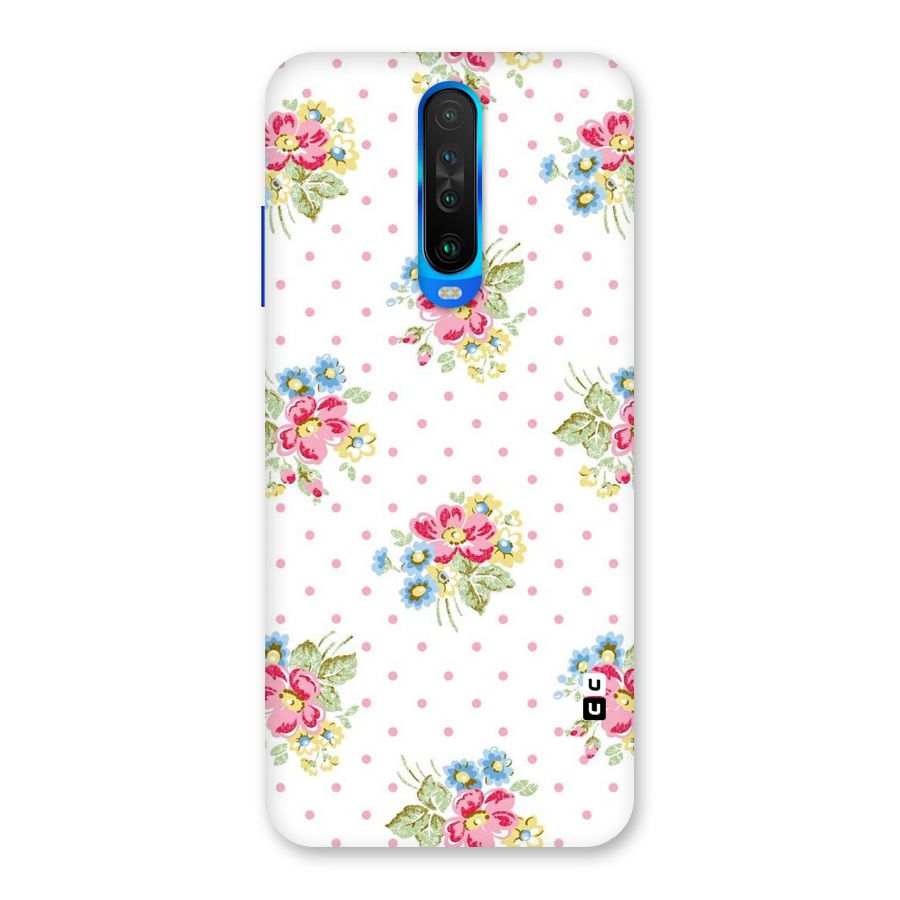 Painted Polka Floral Back Case for Poco X2