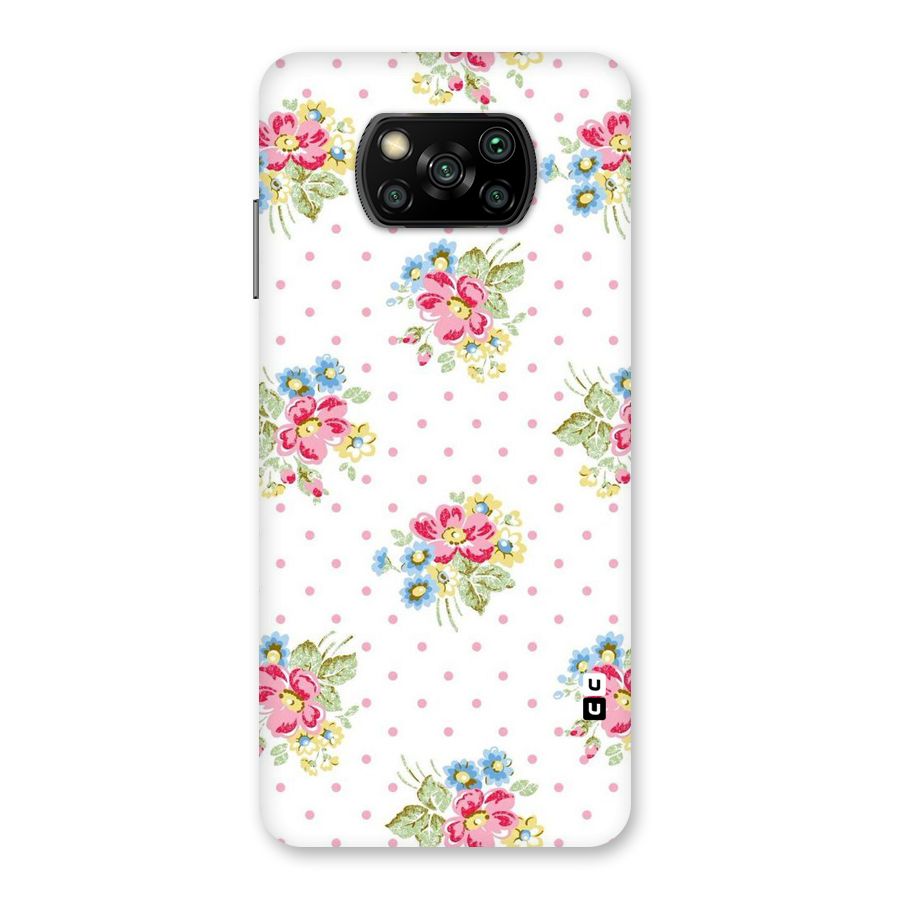 Painted Polka Floral Back Case for Poco X3