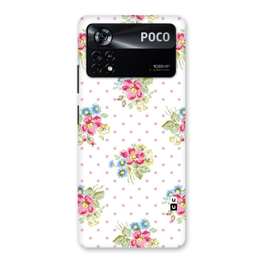 Painted Polka Floral Back Case for Poco X4 Pro 5G