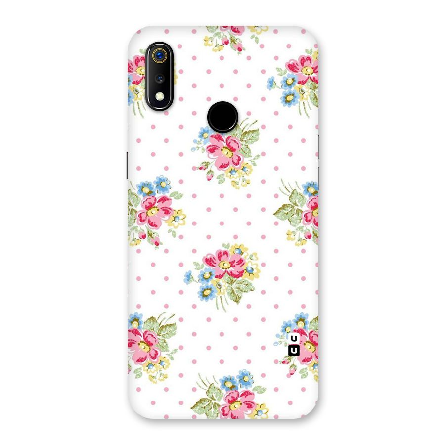 Painted Polka Floral Back Case for Realme 3