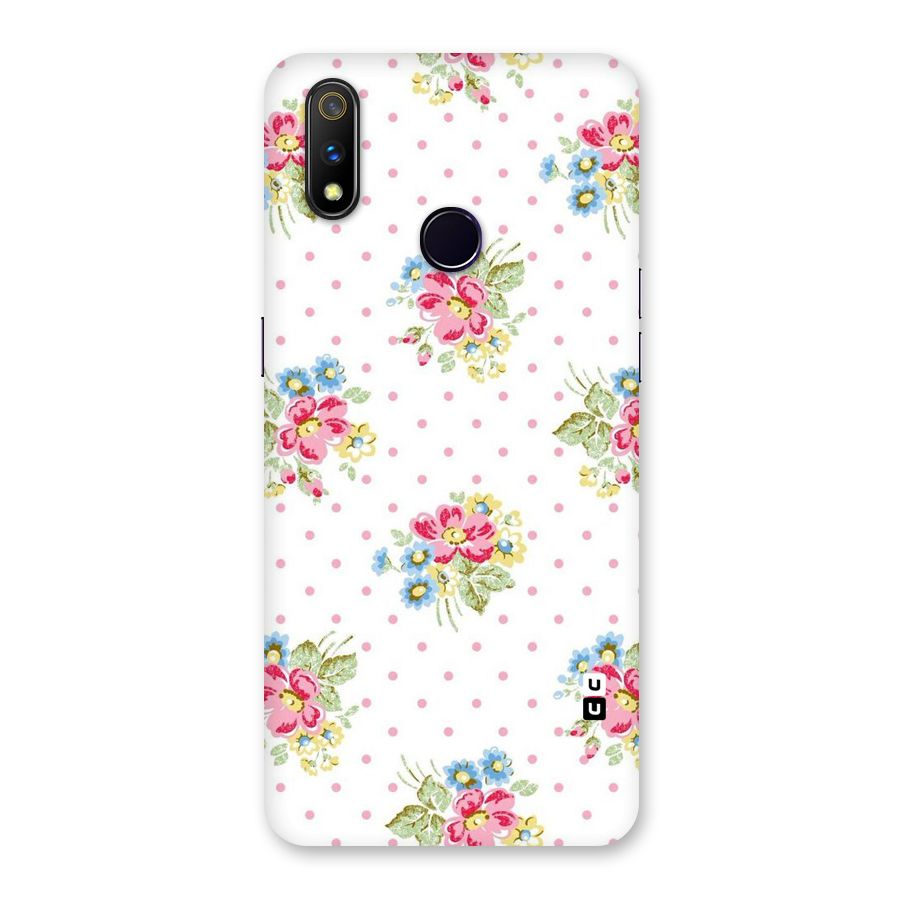 Painted Polka Floral Back Case for Realme 3 Pro