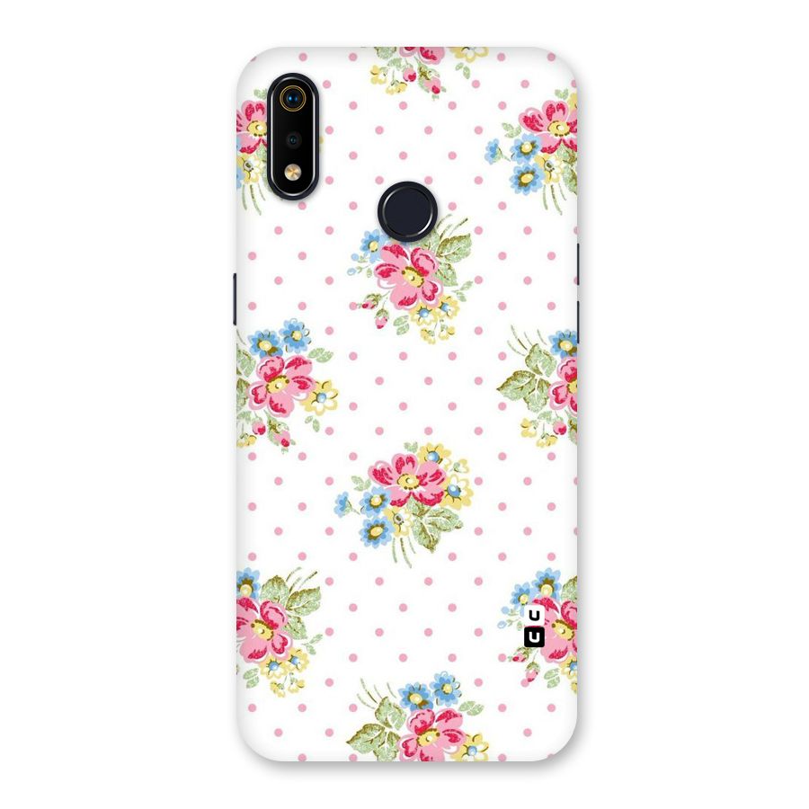 Painted Polka Floral Back Case for Realme 3i