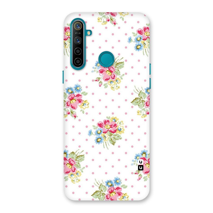 Painted Polka Floral Back Case for Realme 5i