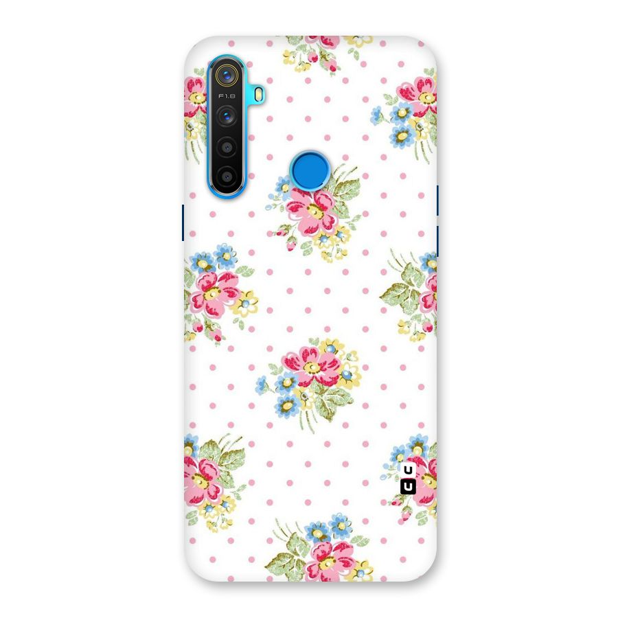 Painted Polka Floral Back Case for Realme 5s