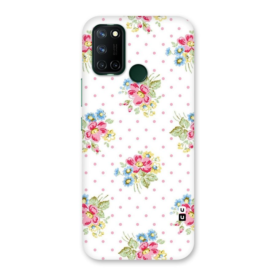 Painted Polka Floral Back Case for Realme 7i
