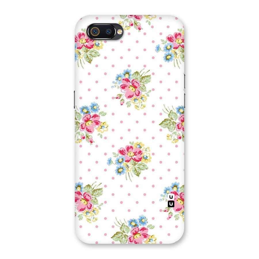 Painted Polka Floral Back Case for Realme C2