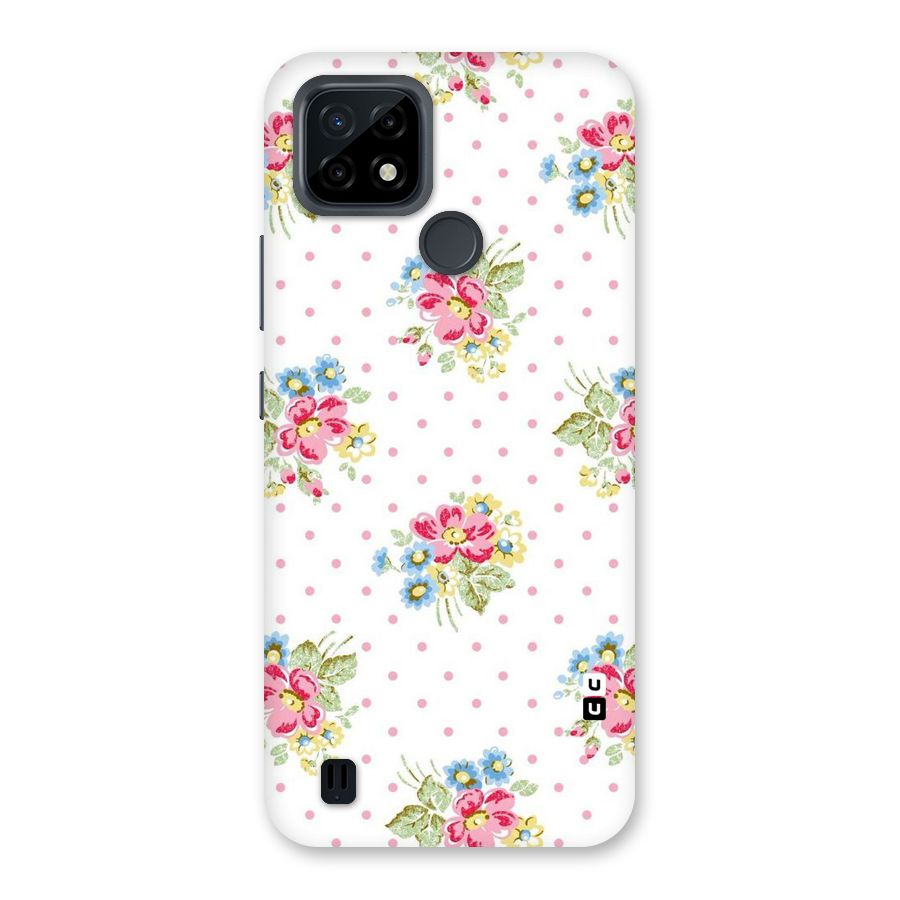 Painted Polka Floral Back Case for Realme C21