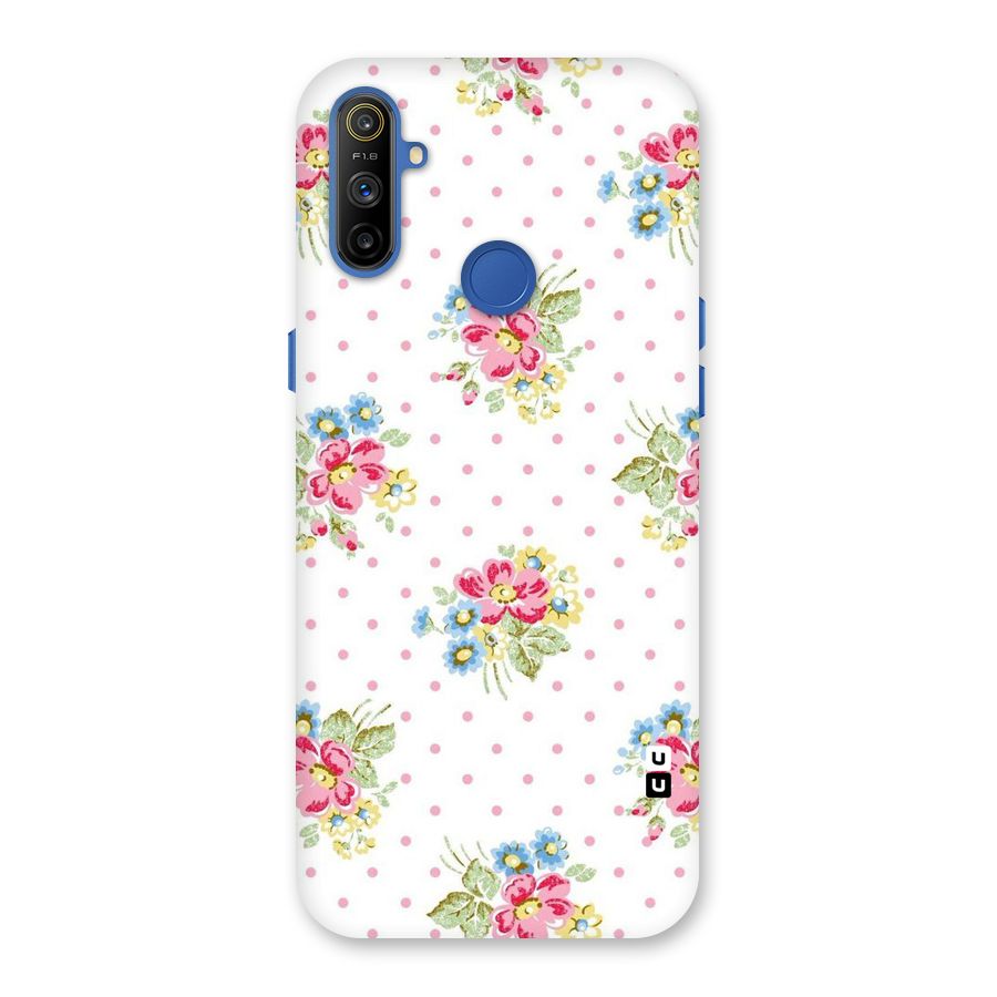 Painted Polka Floral Back Case for Realme Narzo 10A