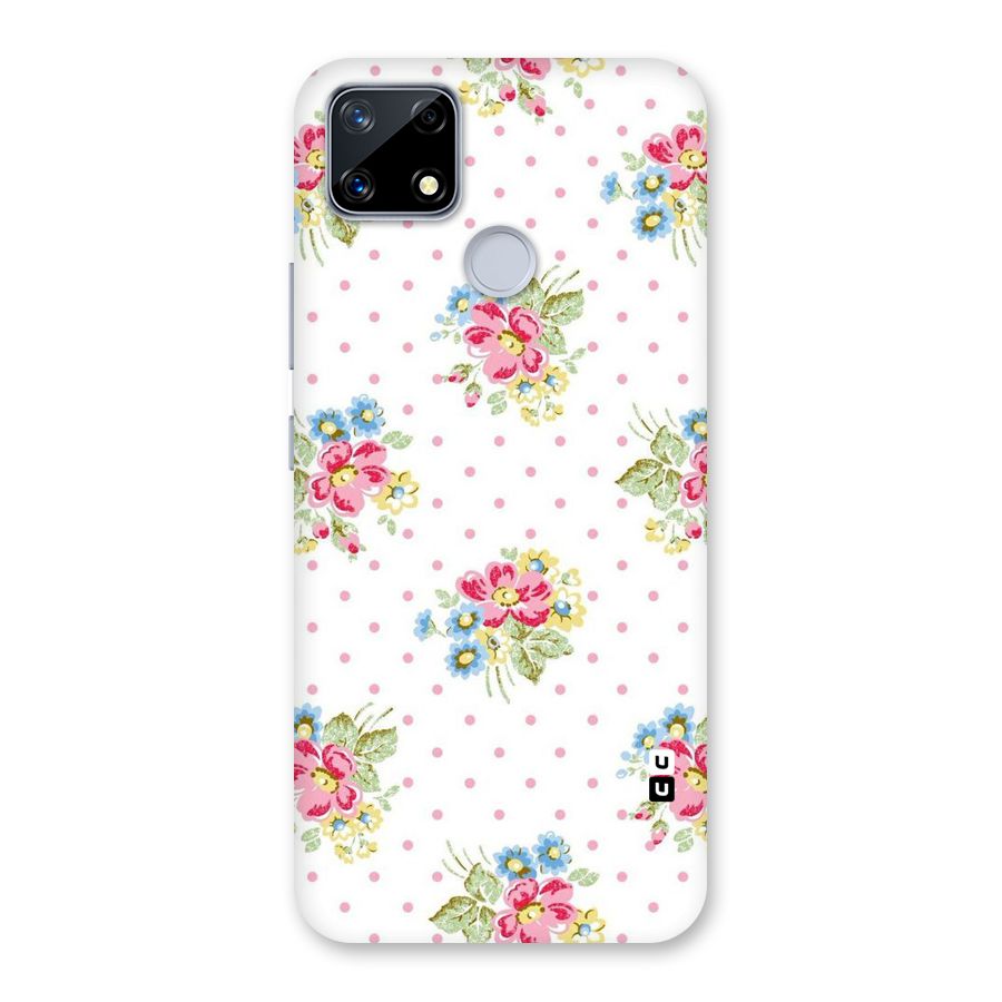 Painted Polka Floral Back Case for Realme Narzo 20
