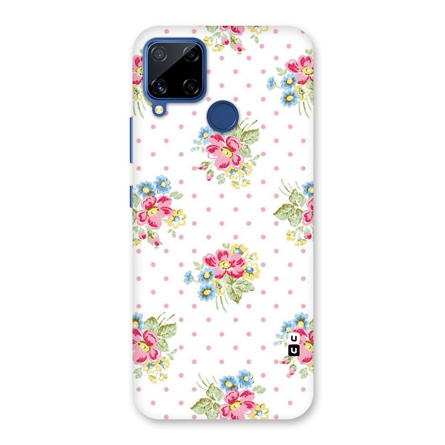 Painted Polka Floral Back Case for Realme Narzo 30A