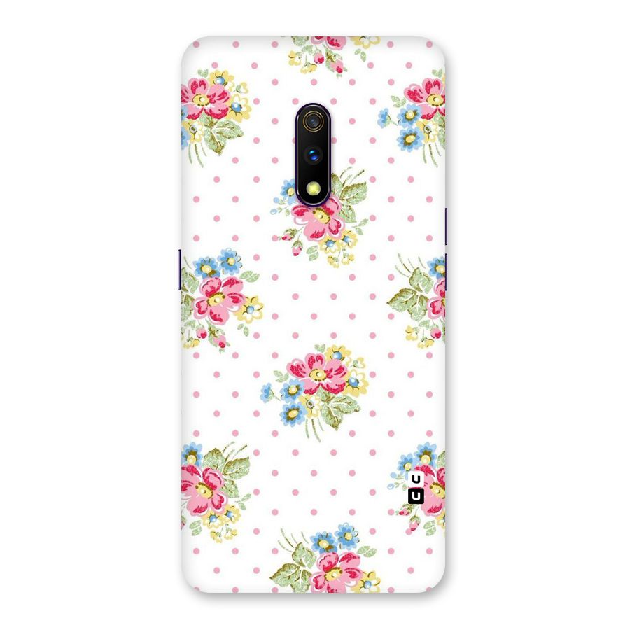 Painted Polka Floral Back Case for Realme X