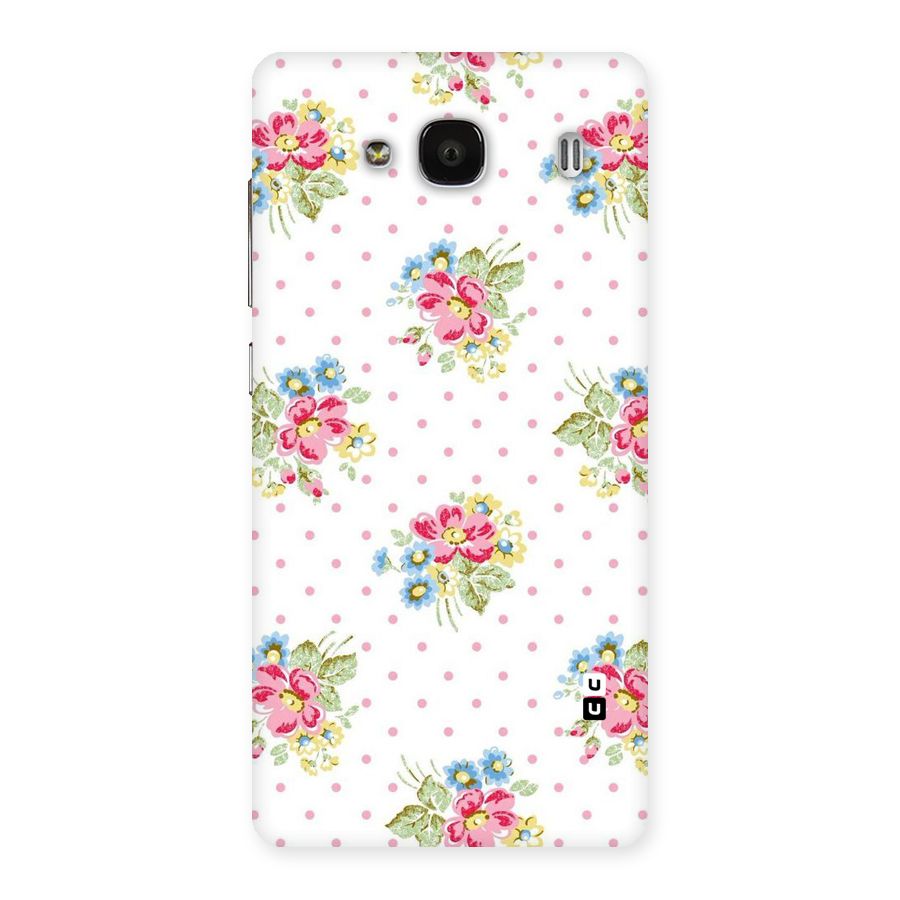 Painted Polka Floral Back Case for Redmi 2 Prime