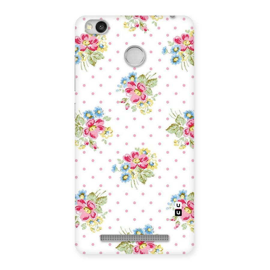 Painted Polka Floral Back Case for Redmi 3S Prime