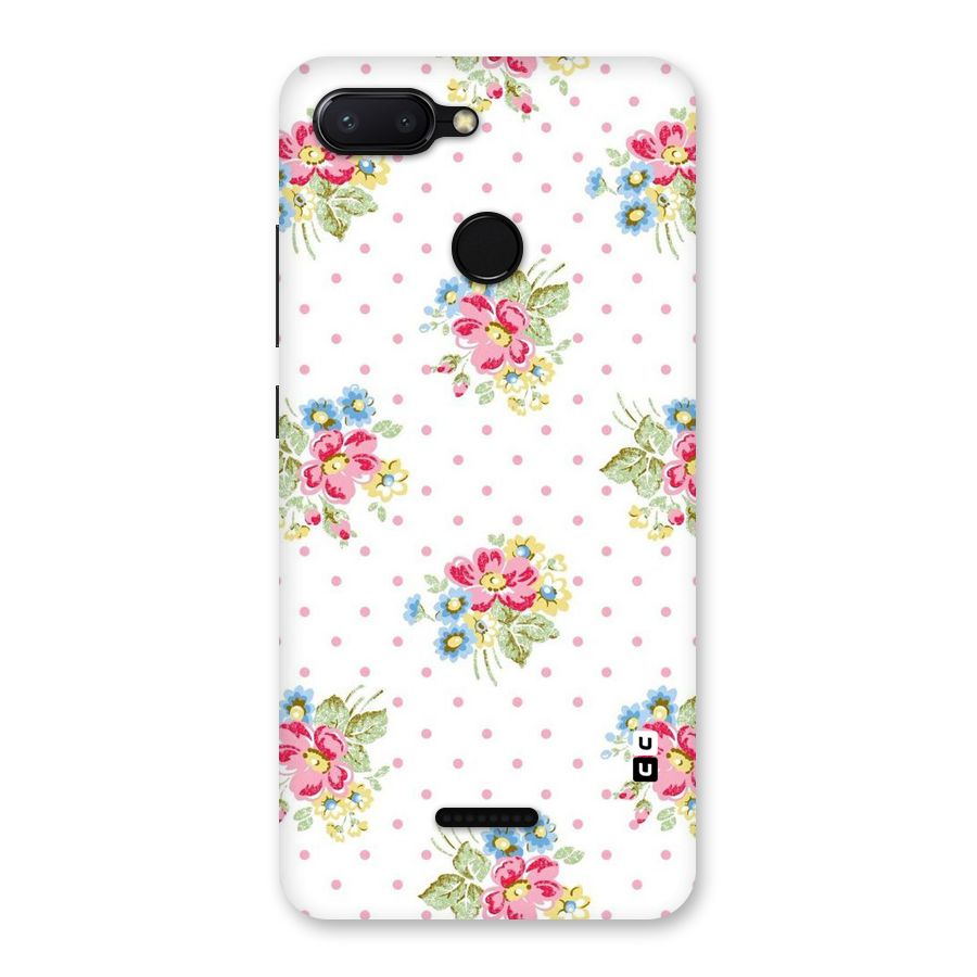 Painted Polka Floral Back Case for Redmi 6