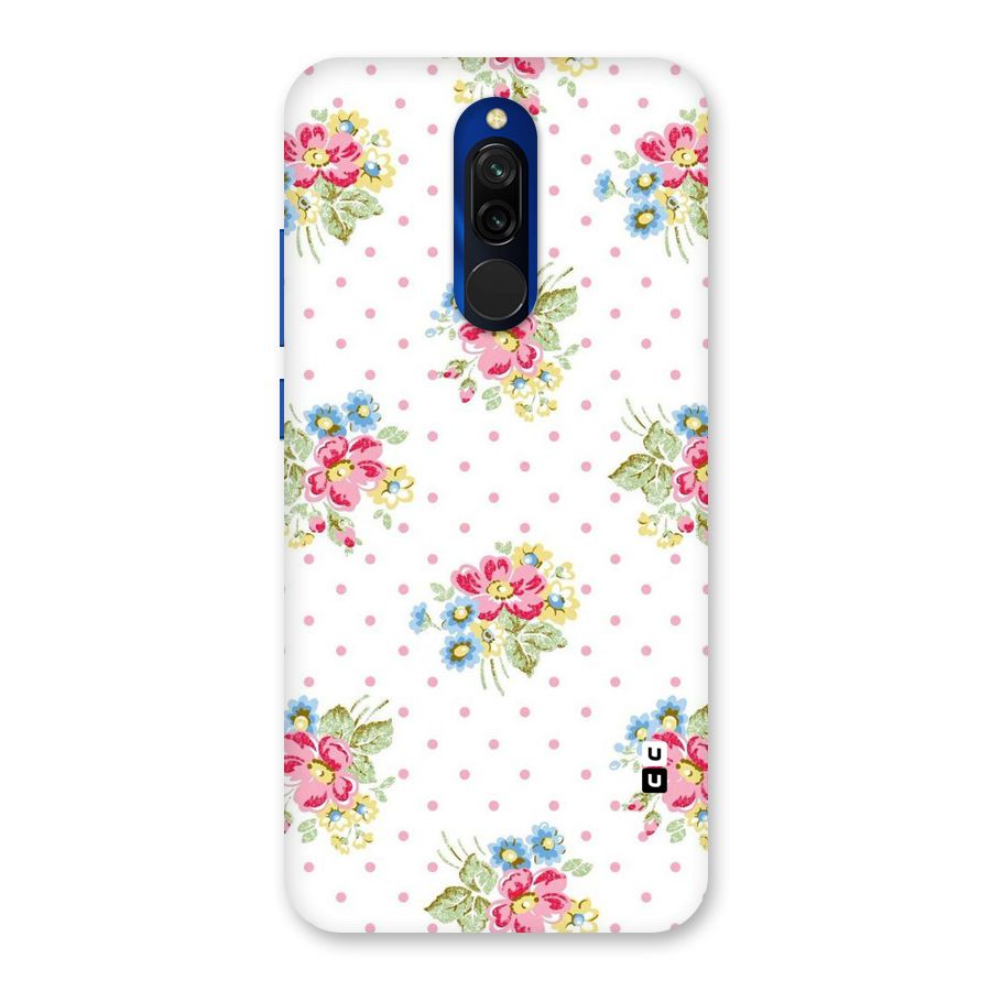 Painted Polka Floral Back Case for Redmi 8