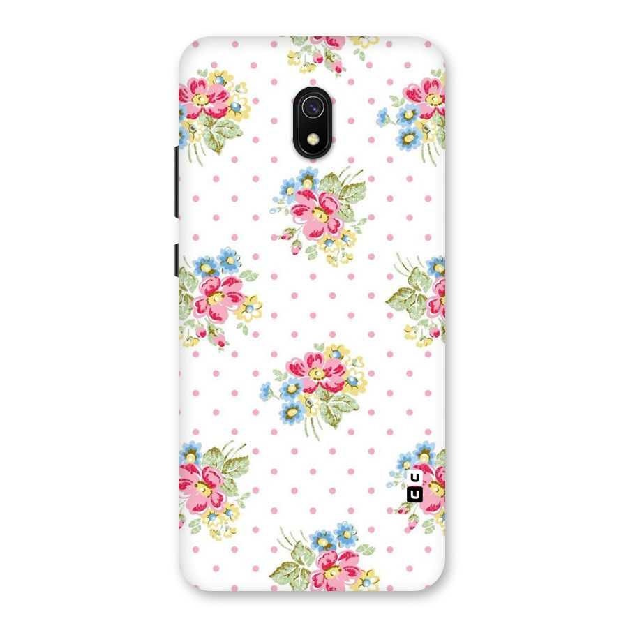 Painted Polka Floral Back Case for Redmi 8A