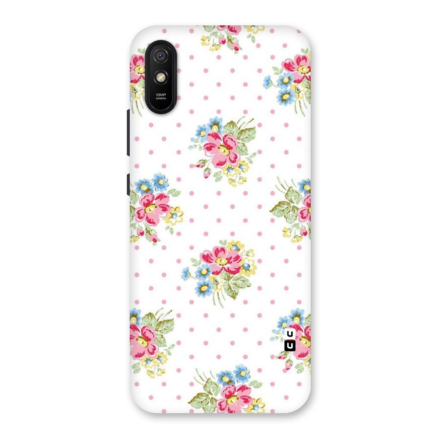 Painted Polka Floral Back Case for Redmi 9A