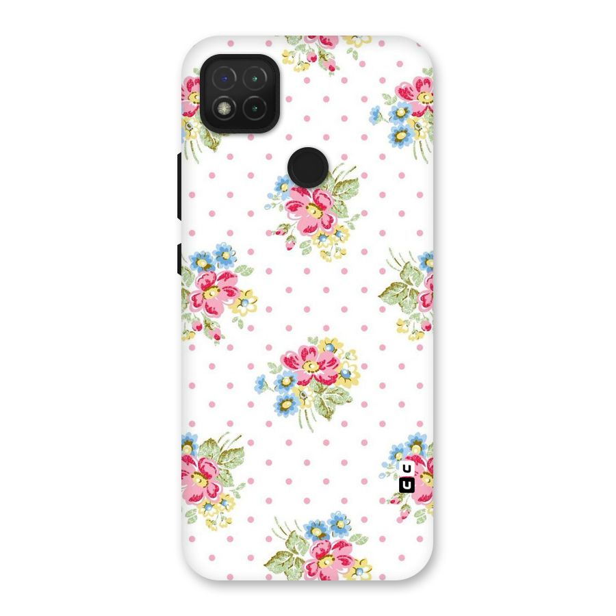 Painted Polka Floral Back Case for Redmi 9C