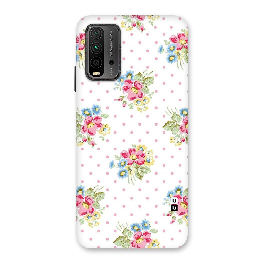 Painted Polka Floral Back Case for Redmi 9 Power