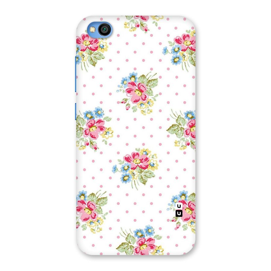 Painted Polka Floral Back Case for Redmi Go