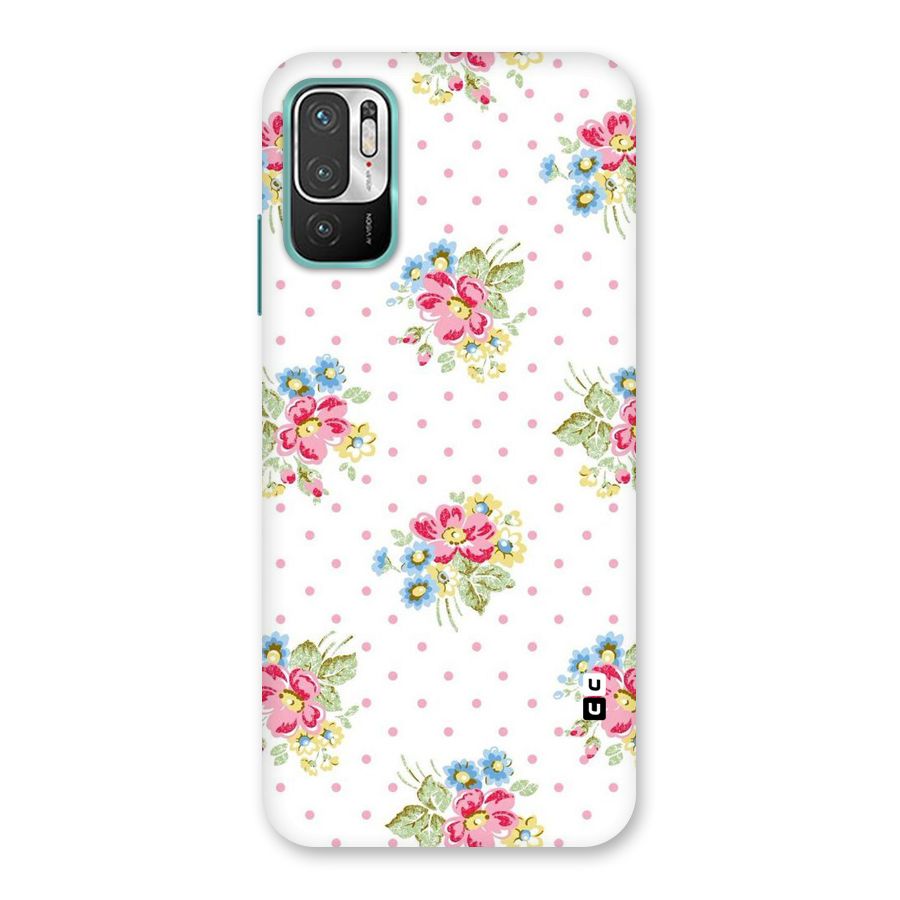 Painted Polka Floral Back Case for Redmi Note 10T 5G