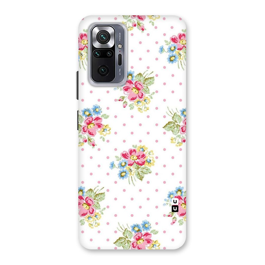 Painted Polka Floral Back Case for Redmi Note 10 Pro