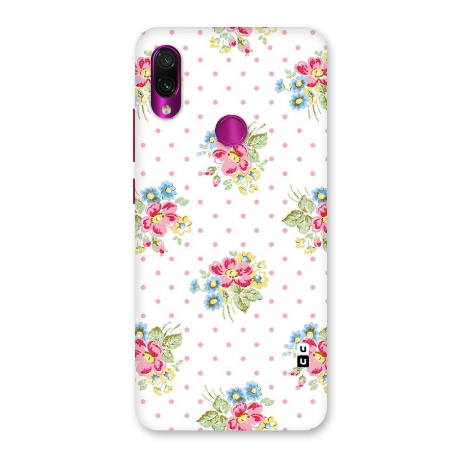 Painted Polka Floral Back Case for Redmi Note 7 Pro