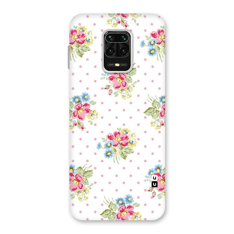Painted Polka Floral Back Case for Redmi Note 9 Pro