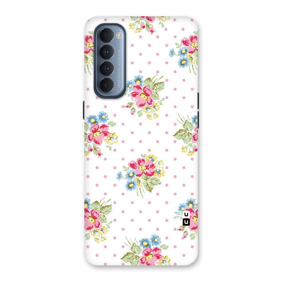 Painted Polka Floral Back Case for Reno4 Pro