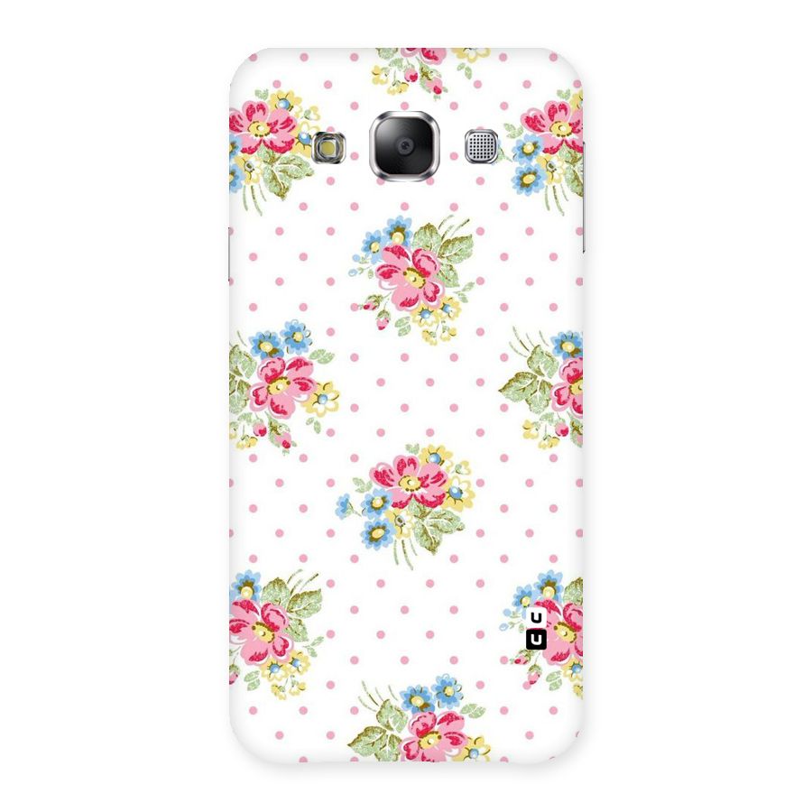Painted Polka Floral Back Case for Samsung Galaxy E5